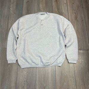 Vintage 90s Lee Men’s Made In USA XL Gray Henley Sweater